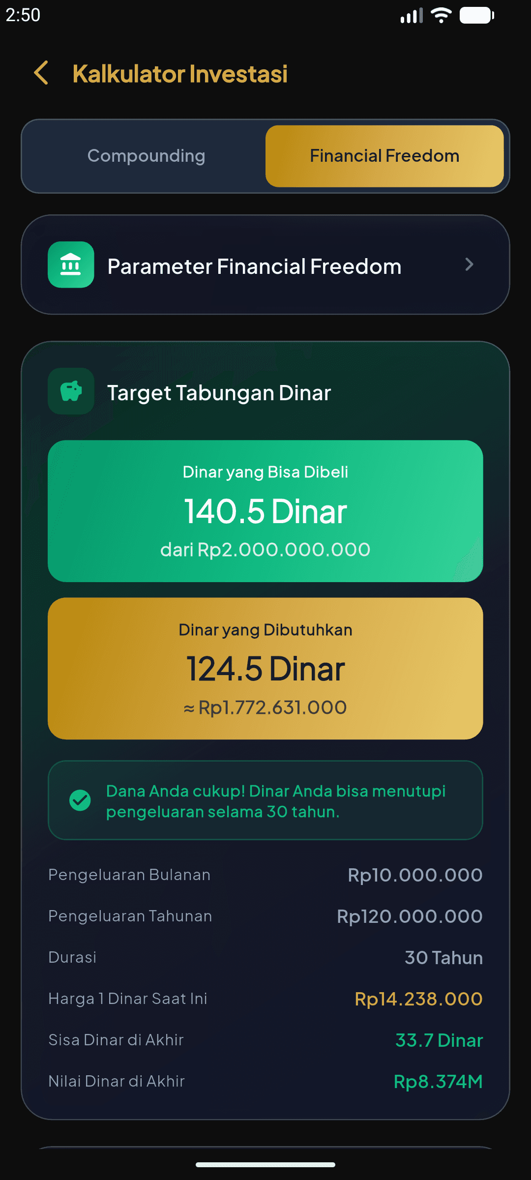 Kalkulator Kebebasan Finansial